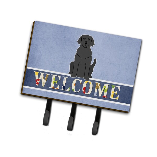 Carolines Treasures Black Labrador Welcome Leash or Key Holder - BB5638TH68