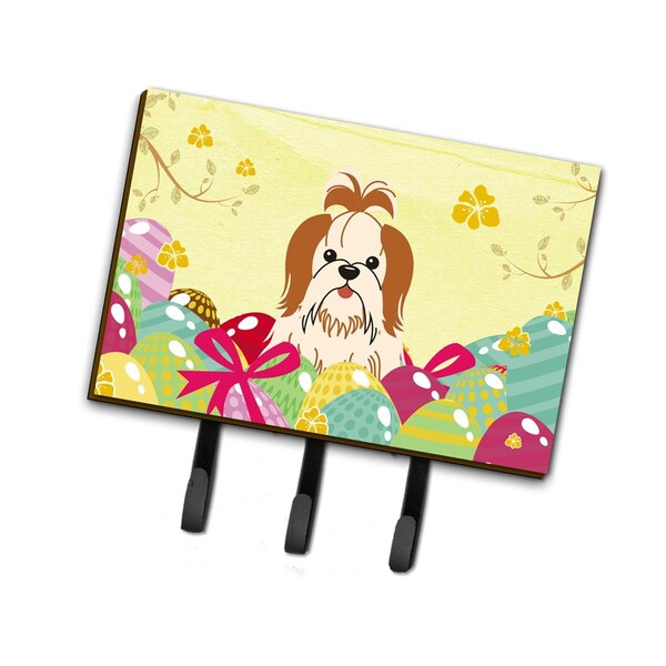 Carolines Treasures Easter Eggs Shih Tzu Red White Leash or Key Holder - BB6087TH68