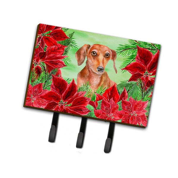 Carolines Treasures Red Dachshund Poinsettas Leash or Key Holder - CK1355TH68
