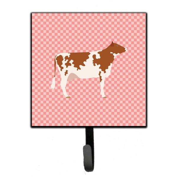 Carolines Treasures Ayrshire Cow Pink Check Leash or Key Holder - BB7827SH4