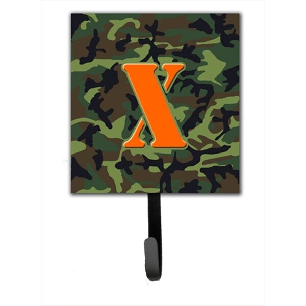 Micasa Letter X Initial Monogram Camo Green Leash Holder Or Key Hook - MI238390