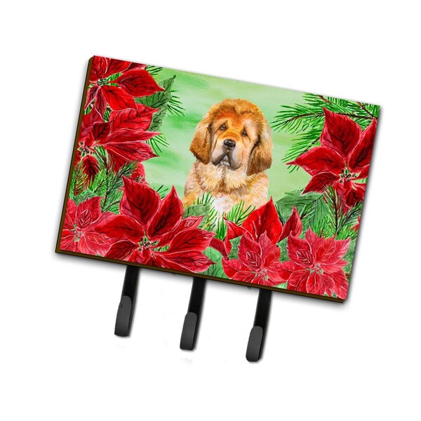 Carolines Treasures Tibetan Mastiff Poinsettas Leash or Key Holder - CK1368TH68