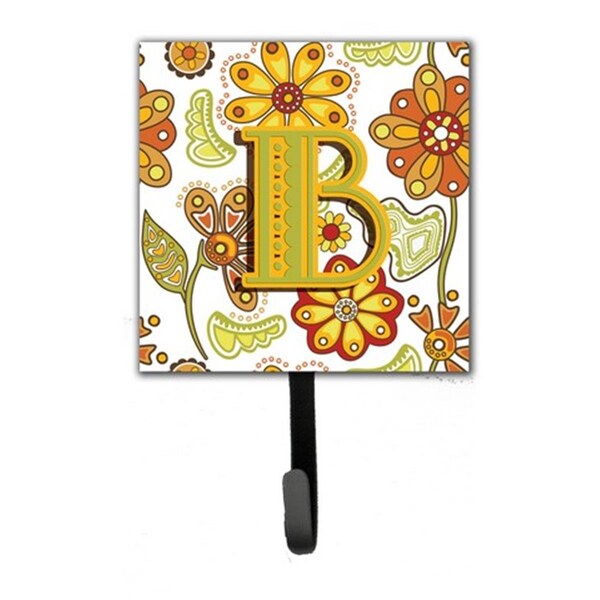 Jensendistributionservices Letter B Floral Mustard And Green Leash & Key Holder - MI1659478