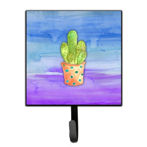 Carolines Treasures Cactus Blue & Purple Watercolor Leash or Key Holder - BB7363SH4