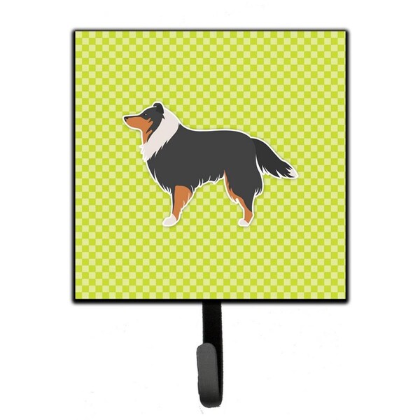 Jensendistributionservices Sheltie & Shetland Sheepdog Checkerboard Green Leash or Key Holder - MI1709931