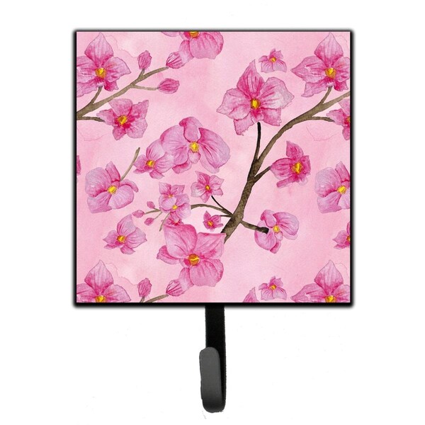 Jensendistributionservices Watercolor Pink Flowers Leash or Key Holder, 4.25 x 1 x 7 in. - MI1711728