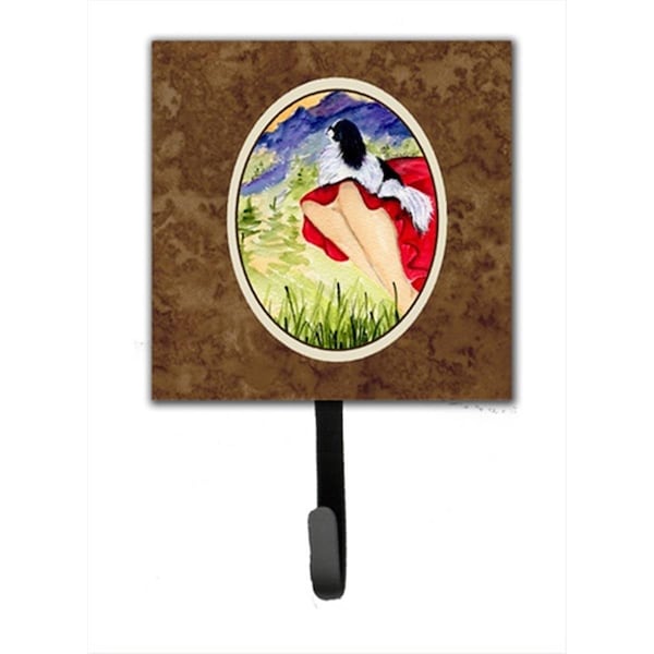 Micasa 4.25 x 6 in. Lady with Her Japanese Chin Leash Or Key Hook - MI893720