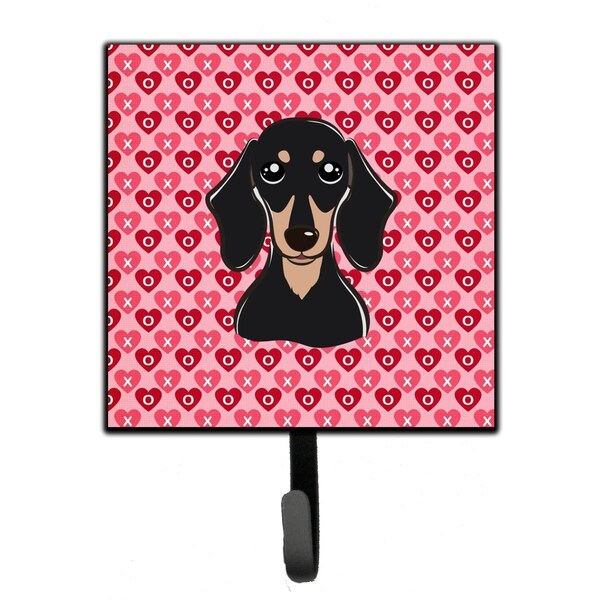 Carolines Treasures Smooth Black & Tan Dachshund Hearts Leash or Key Holder - BB5285SH4