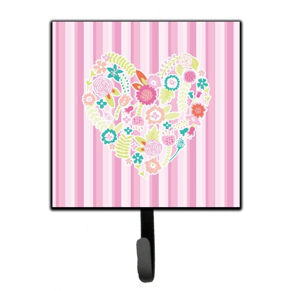 Carolines Treasures Flowered Heart Leash or Key Holder - BB6937SH4