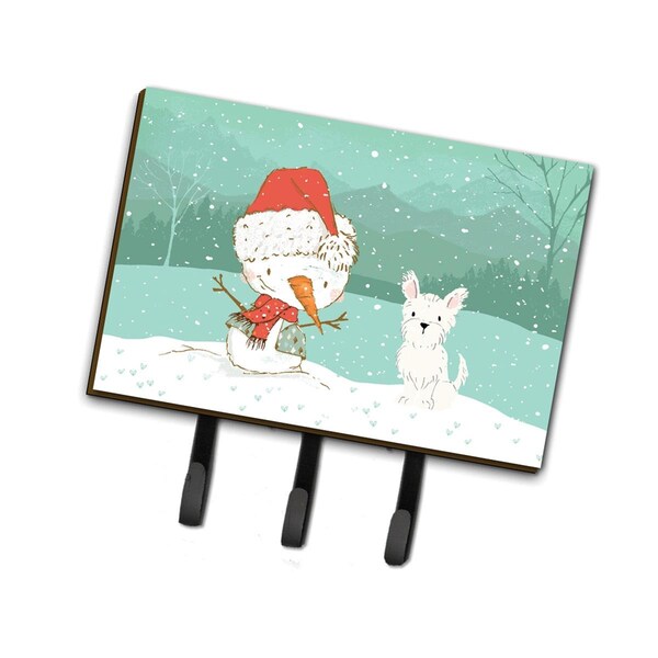Carolines Treasures Westie Terrier Snowman Christmas Leash or Key Holder - CK2097TH68