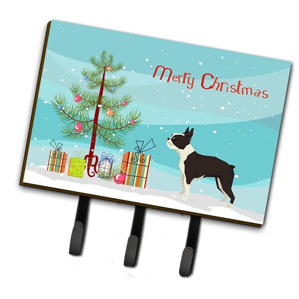 Carolines Treasures Boston Terrier Christmas Tree Leash or Key Holder - CK3525TH68