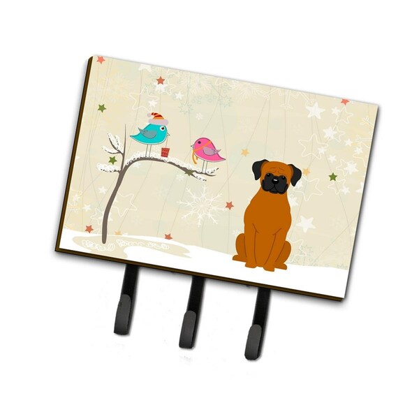 Carolines Treasures Christmas Presents Between Friends Fawn Boxer Leash or Key Holder - BB2587TH68