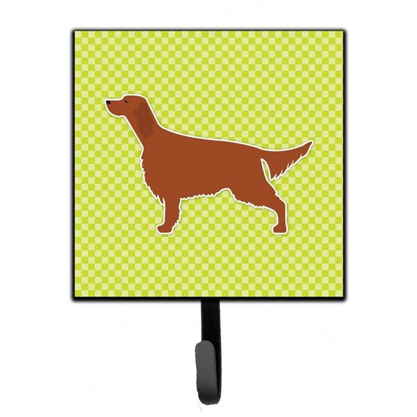 Carolines Treasures Irish Setter Checkerboard Green Leash or Key Holder - BB3793SH4