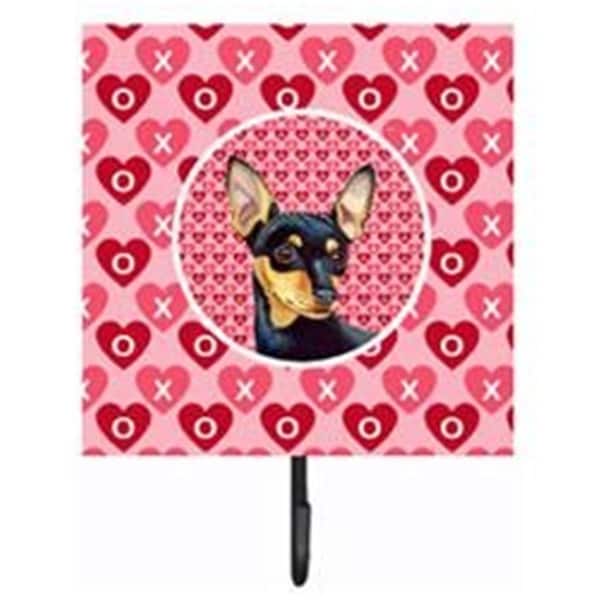 Jensendistributionservices 4.25 x 7 in. Min Pin Valentines Love and Hearts Leash Or Key Holder - MI1656064