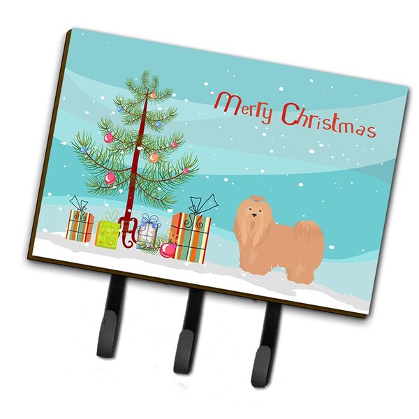 Carolines Treasures Tan Lhasa Apso Christmas Tree Leash or Key Holder - CK3468TH68