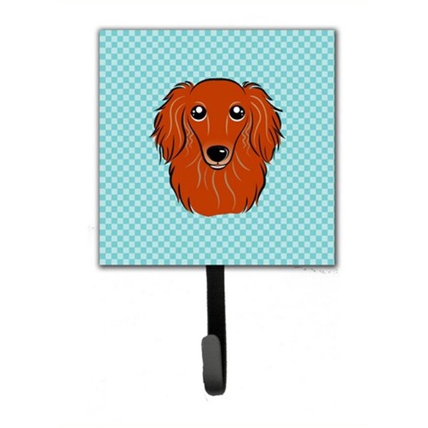 Jensendistributionservices Checkerboard Blue Longhair Red Dachshund Leash & Key Holder - MI1718490
