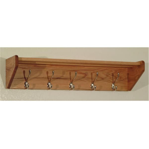 Palacedesigns 5 Hook Shelf in Light Oak - Nickel - PA2681723