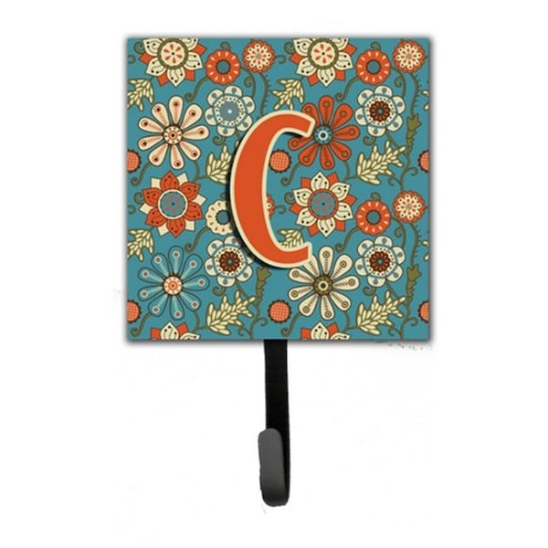 Jensendistributionservices Letter C Flowers Retro Blue Leash & Key Holder - MI1715775