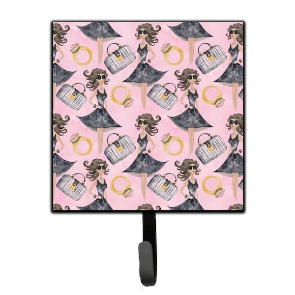 Jensendistributionservices Watercolor Fashion Diva on Pink Leash or Key Holder, 4.25 x 1 x 7 in. - MI1710820