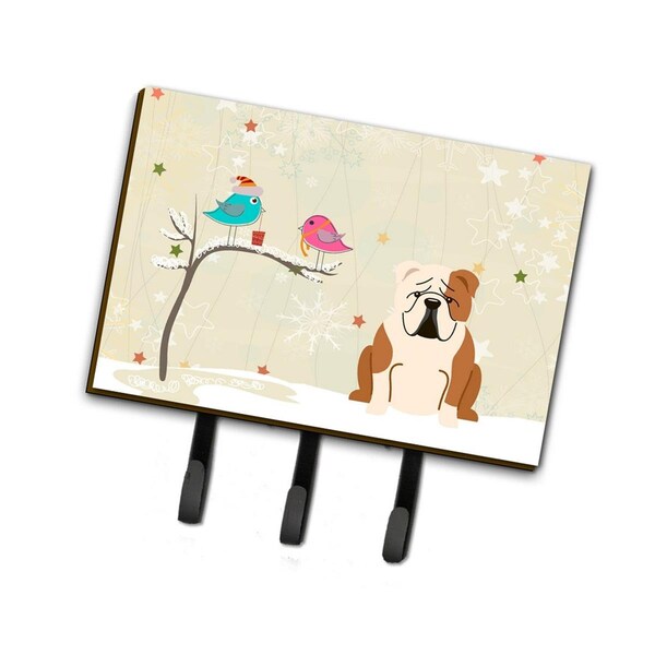Jensendistributionservices Christmas Presents Between Friends English Bulldog Fawn White Leash or Key Holder - MI1707726