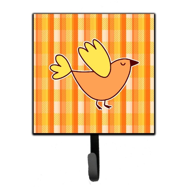 Jensendistributionservices Bird on Orange Plaid Leash or Key Holder - MI1721251