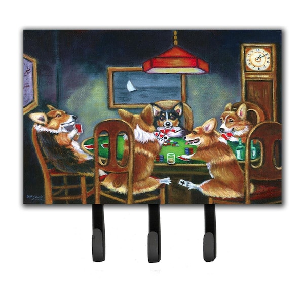 Jensendistributionservices Corgi Playing Poker Leash or Key Holder - MI1709288