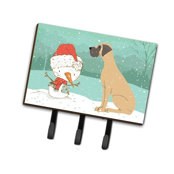 Jensendistributionservices Fawn Natural Great Dane Snowman Christmas Leash or Key Holder - MI1714054