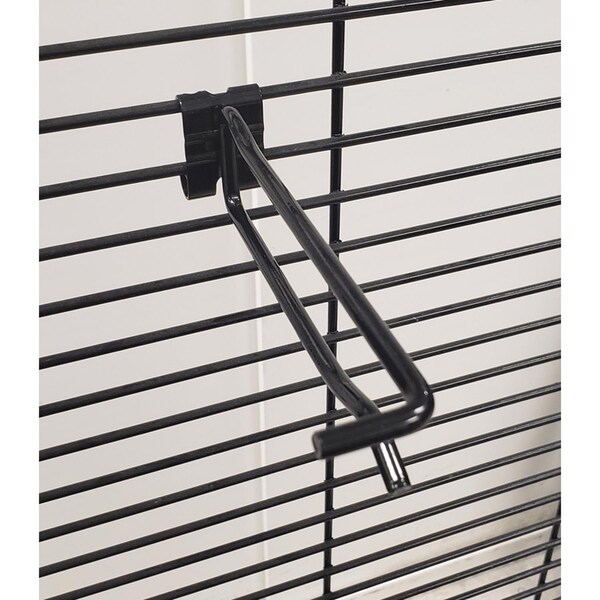 Trion 4 in. 212 Black Metal Cross bar hooks in black Wire Rack Hooks 50 pk - CB25QBH4CPBK-50