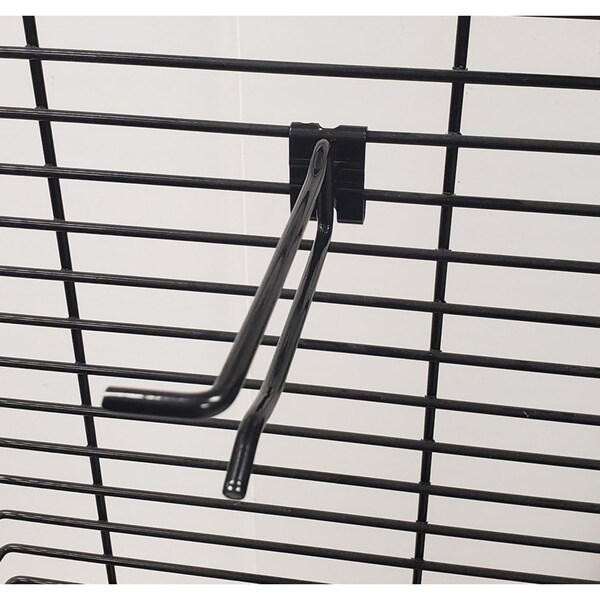 Trion 4 in. 212 Black Metal Cross bar hooks in black Wire Rack Hooks 50 pk - CB25QBH4CPBK-50