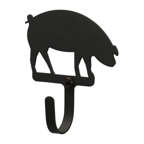 Village Wrought Iron Village Wrought Iron WH-11-XS Pig Wall Hook Extra Small - Black - WH-11-XS