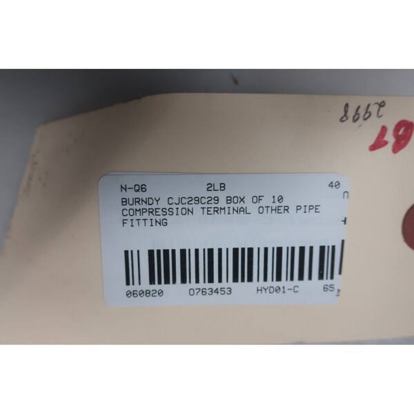 Burndy CJC29C29 CAJA DE 10 TERMINALES DE COMPRESIÓN OTROS ACCESORIOS PARA TUBERÍA - CJC29C29