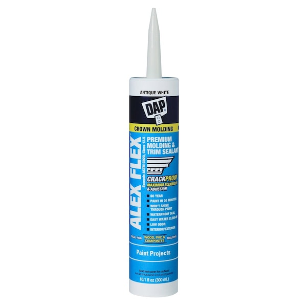 Alex Flex Premium Molding and Trim Acrylic Latex Siliconized Sealant 10.1 FL OZ Antique White - 7079811456