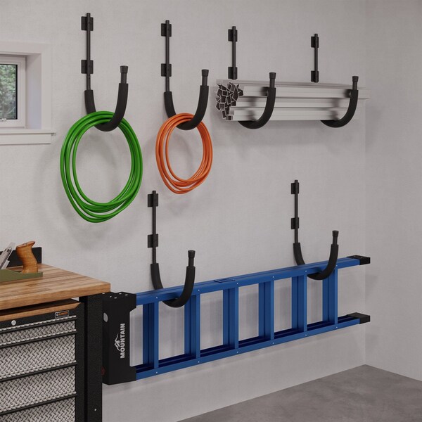 Rad Sportz Garage Hooks 2-Pack - Storage for Tools, Hoses, & Equipment - 100lbs Capacity by, 2PK - 83-ST5254