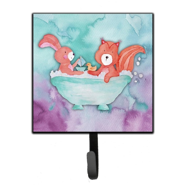 Carolines Treasures Rabbit & Squirrel Bathing Watercolor Leash or Key Holder - BB7348SH4