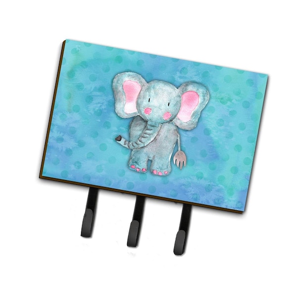 Carolines Treasures Blue Elepant Watercolor Leash or Key Holder - BB7372TH68