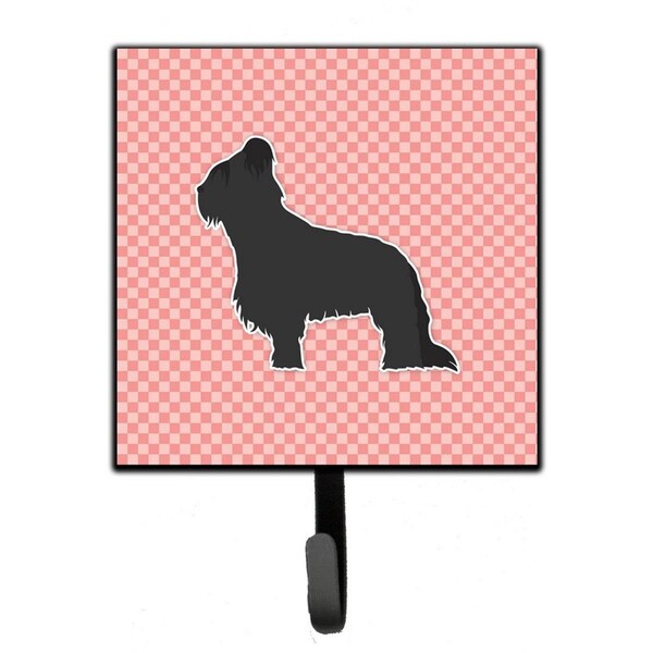 Jensendistributionservices Briard Checkerboard Pink Leash or Key Holder - MI1710776