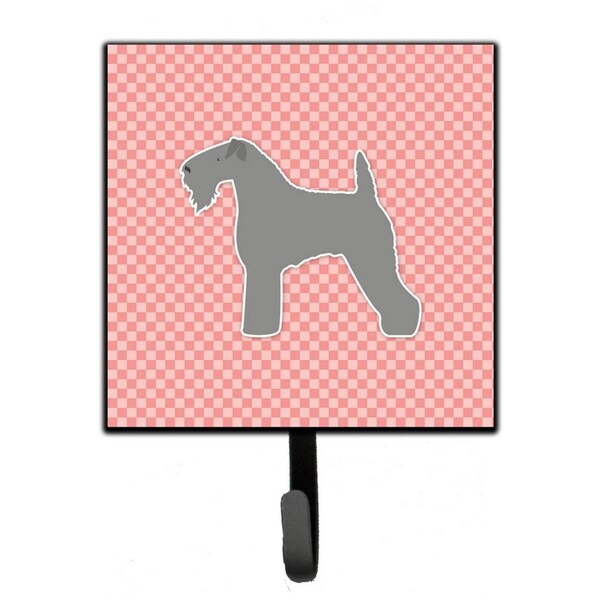 Jensendistributionservices Kerry Blue Terrier Checkerboard Pink Leash or Key Holder - MI1706649