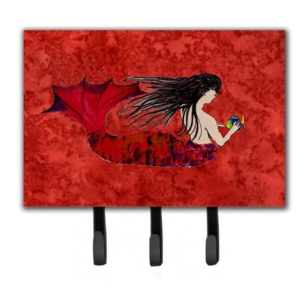 Micasa Black Haired Mermaid On Red Leash & Key Holder - MI253126