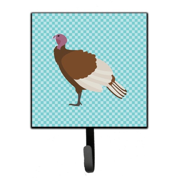 Carolines Treasures Bourbon Red Turkey Hen Blue Check Leash or Key Holder - BB8156SH4