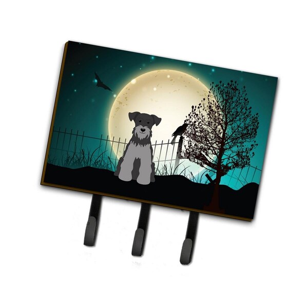 Micasa Halloween Scary Miniature Schanuzer Black & Silver Leash or Key Holder - MI223578