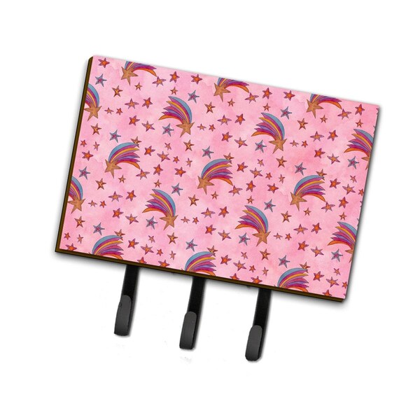 Jensendistributionservices Watercolor Shooting Stars on Pink Leash or Key Holder, 6 x 2 x 9 in. - MI1707223
