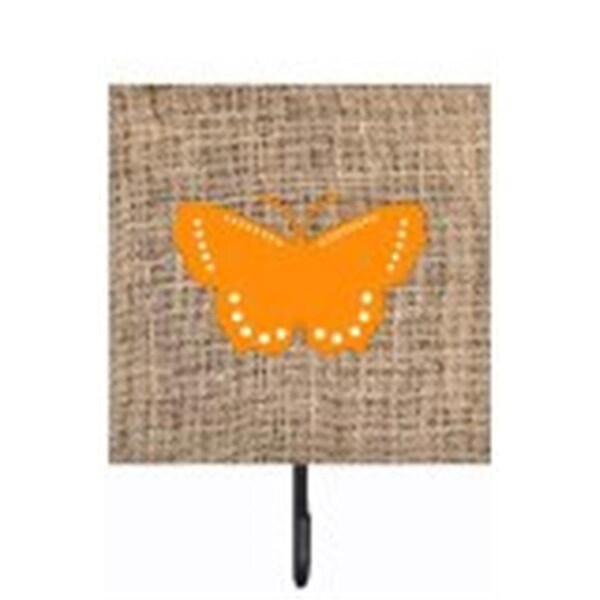 Carolines Treasures Butterfly Burlap And Orange Leash Or Key Holder - BB1033-BL-OR-SH4