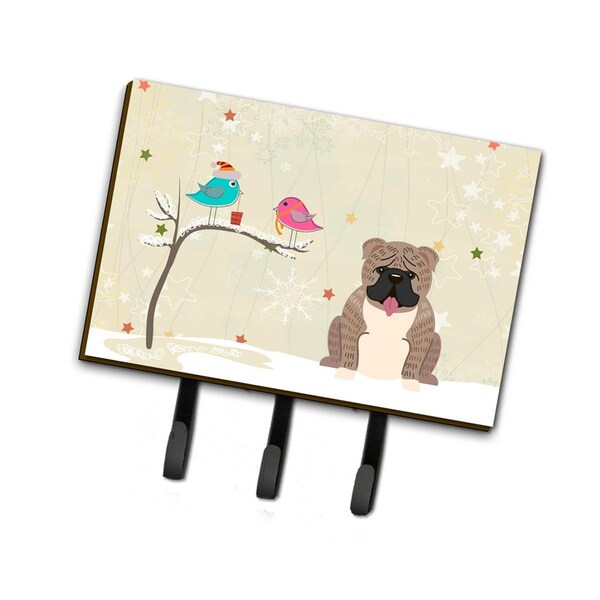 Jensendistributionservices Christmas Presents Between Friends English Bulldog Grey Brindle Leash or Key Holder - MI1708686