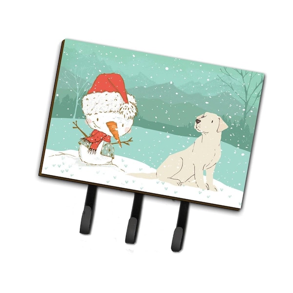 Carolines Treasures Yellow Labrador Snowman Christmas Leash or Key Holder - CK2049TH68