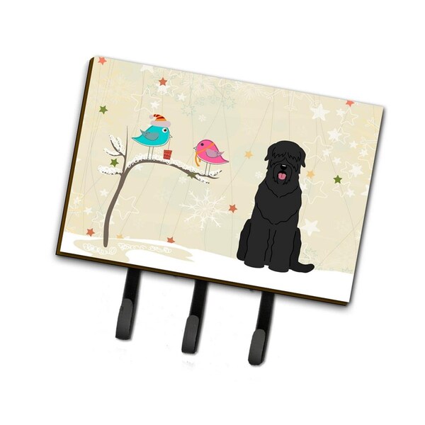 Carolines Treasures Christmas Presents Between Friends Black Russian Terrier Leash or Key Holder - BB2498TH68