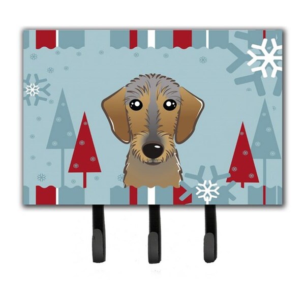 Jensendistributionservices Winter Holiday Wirehaired Dachshund Leash & Key Holder - MI1657995