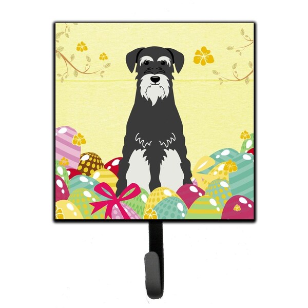 Jensendistributionservices Easter Eggs Standard Schnauzer Salt & Pepper Leash or Key Holder - MI1709205
