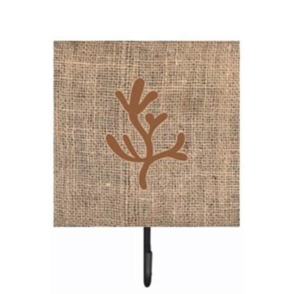 Carolines Treasures Coral Burlap and Brown Leash Or Key Holder - BB1103-BL-BN-SH4