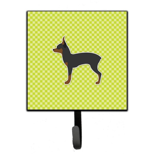 Carolines Treasures Toy Fox Terrier Checkerboard Green Leash or Key Holder - BB3787SH4