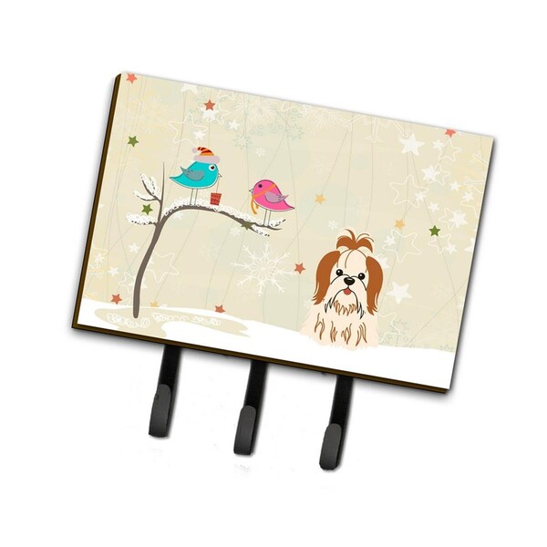 Jensendistributionservices Christmas Presents Between Friends Shih Tzu Red & White Leash or Key Holder - MI1705019